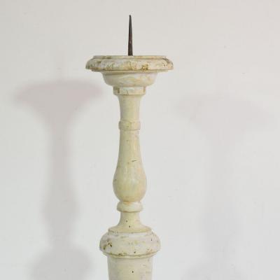 Couple of 19th Century Italian Carved Wooden Candleholders in Neoclassical Style