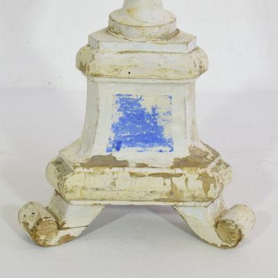 Couple of 19th Century Italian Carved Wooden Candleholders in Neoclassical Style