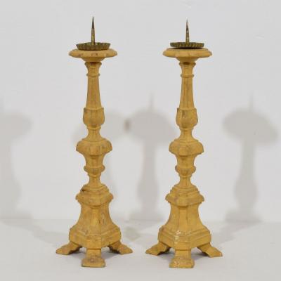 Couple of Late 18th Century Italian Neoclassical Giltwood Candleholders