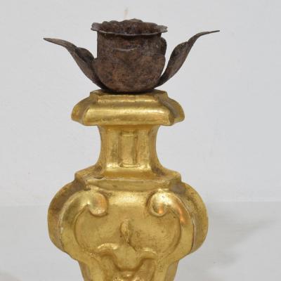 Couple of Small Late 18th Century Italian Neoclassical Giltwood Candleholders