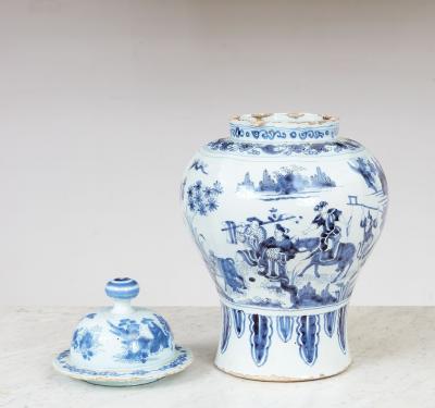 Covered Delft Jar