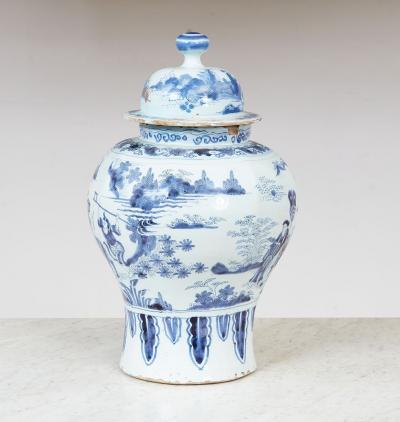 Covered Delft Jar
