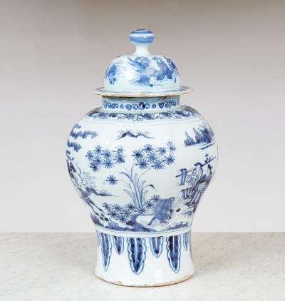 Covered Delft Jar