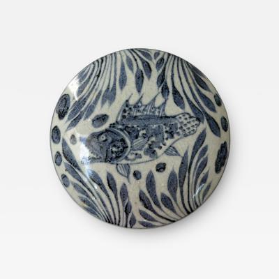 Covered box decorated with fish Late Yuan early Ming