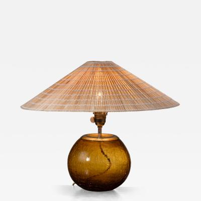 Crackle glass table lamp