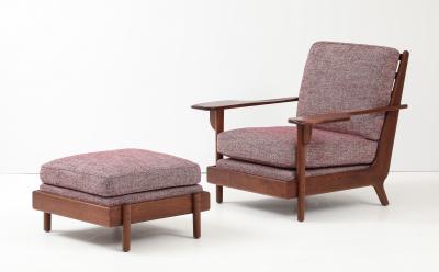 Craftsman Inspired Contemporary Chair and Ottoman by Swaine New York