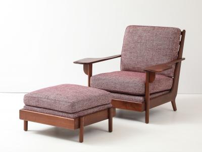 Craftsman Inspired Contemporary Chair and Ottoman by Swaine New York