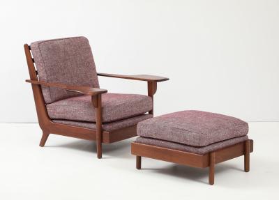 Craftsman Inspired Contemporary Chair and Ottoman by Swaine New York