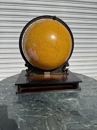 Crams Illuminated Globe on Wood Stand
