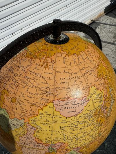 Crams Illuminated Globe on Wood Stand