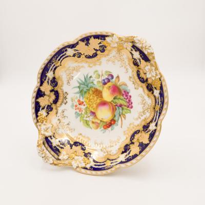 Crca 1830 Regency Porcelain Pastry or Fruit Stand on Later Gilt Pedestal