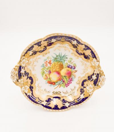 Crca 1830 Regency Porcelain Pastry or Fruit Stand on Later Gilt Pedestal