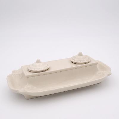 Creamware Inkwell England circa 1880