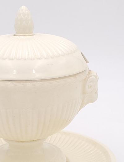 Creamware Sauce Tureen on Stand England circa 1950