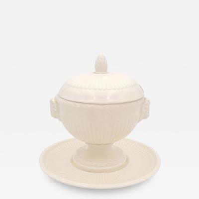 Creamware Sauce Tureen on Stand England circa 1950