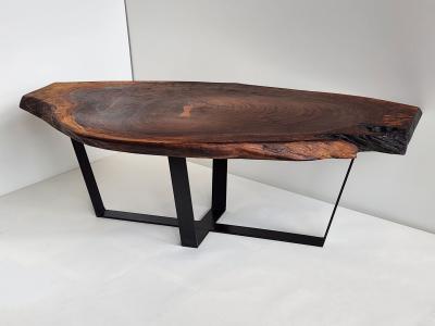 Creation Therrier Black Walnut Wood Slab Coffee Table