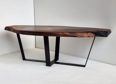 Creation Therrier Black Walnut Wood Slab Coffee Table