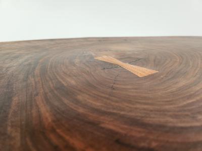 Creation Therrier Black Walnut Wood Slab Coffee Table