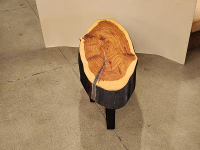 Creation Therrier Live Edge Red Cedar Wood Slab Coffee Table