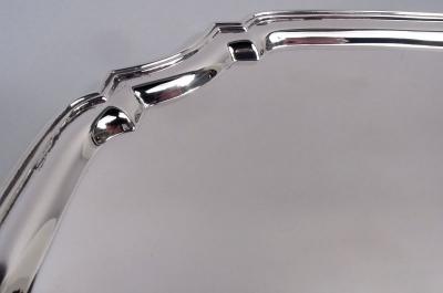Crichton Brothers English Georgian Sterling Silver Square Cartouche Tray 1933