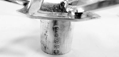 Crichton Brothers Pair of English Modern Classical Sterling Silver 3 Light Candelabra