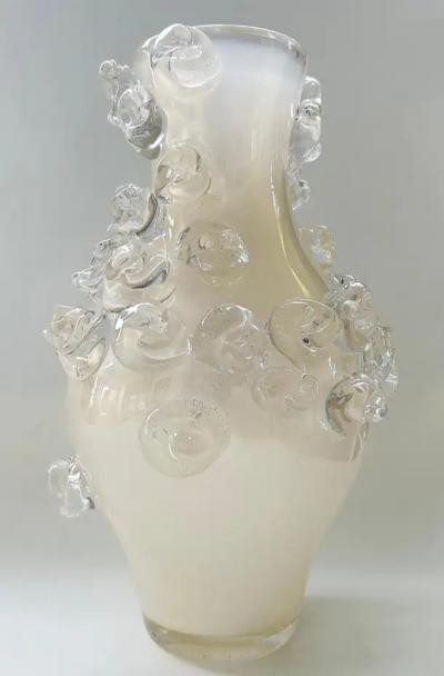 Cristais di Murano 24K Gold Infused Translucent Glass Vase with Applications