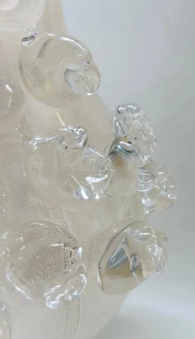 Cristais di Murano 24K Gold Infused Translucent Glass Vase with Applications