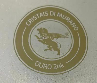 Cristais di Murano 24K Gold Infused Translucent Glass Vase with Applications