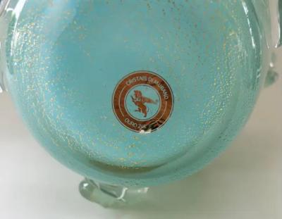 Cristais di Murano 24K Gold Infused Translucent Glass Vase with Applications