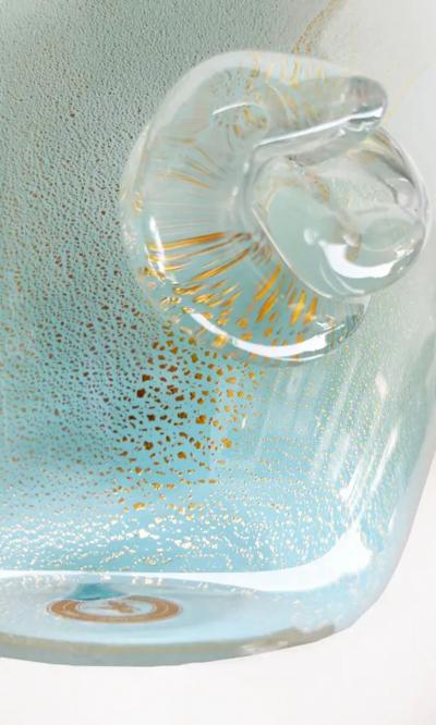 Cristais di Murano 24K Gold Infused Translucent Glass Vase with Applications