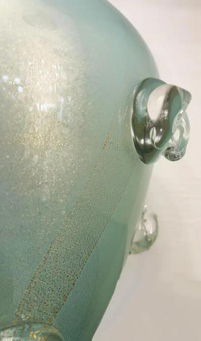 Cristais di Murano 24K Gold Infused Translucent Glass Vase with Applications