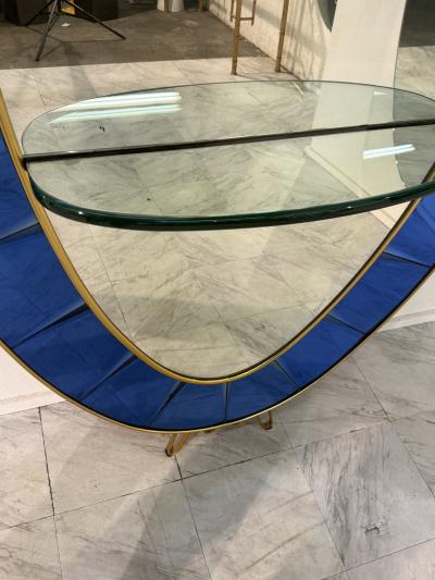 Cristal Art Oval Floor Mirror With Shelf Italy 1960