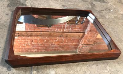 Cristallux Cesana C Cristallux Italian Sculptural Teak Wall Mirror Cesana C 1950s