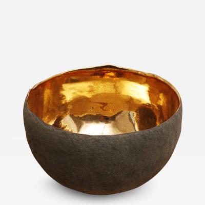 Cristina Salusti Small round gold vessel accessory by Cristina Salusti