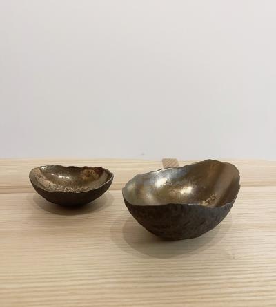 Cristina Salusti Small vessel with textured bronze glaze 2023