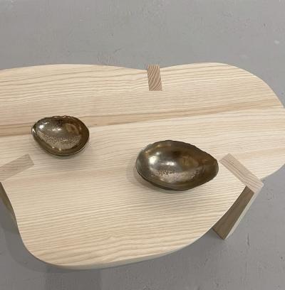 Cristina Salusti Small vessel with textured bronze glaze 2023