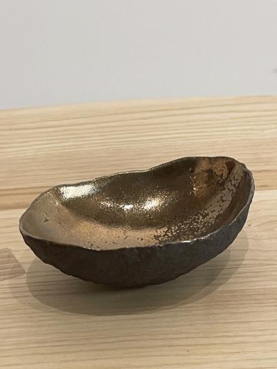 Cristina Salusti Small vessel with textured bronze glaze 2023