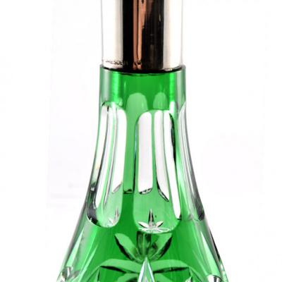 Crystal Decanter Emerald to Clear Brilliant Cut Sterling Neck