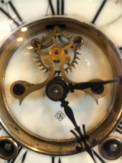 Crystal Face and Pendulum Clock Made by Ansonia Clock of New York