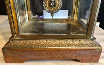 Crystal Face and Pendulum Clock Made by Ansonia Clock of New York