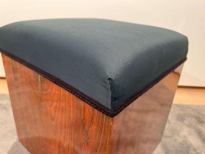 Cubic Art Deco Stool Walnut Veneer France circa 1930