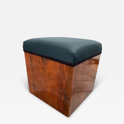 Cubic Art Deco Stool Walnut Veneer France circa 1930