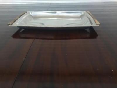 Cultura Italy Cultura Stainless Steel and Teak Serving Platter