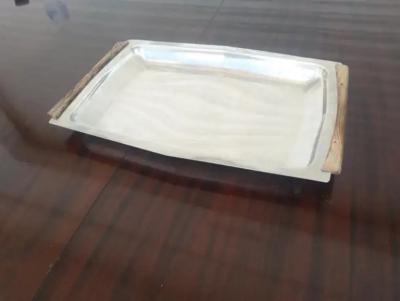 Cultura Italy Cultura Stainless Steel and Teak Serving Platter