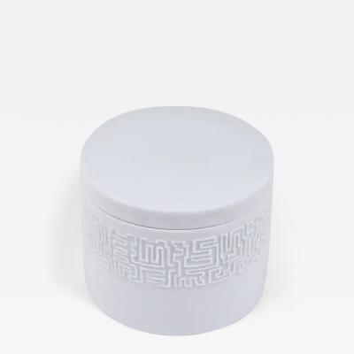 Cuno Fischer Cuno Fischer Rosenthal Studio Linie White Relief Op Art Bowl with Lid 1960s