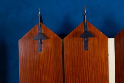 Curious Mid Century Wardrobe with Ceramic Masks Italy 1950