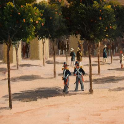 Curt Victor Clemens Grolig Antique oil painting of Place du Gouvernement Algiers by Curt Grolig