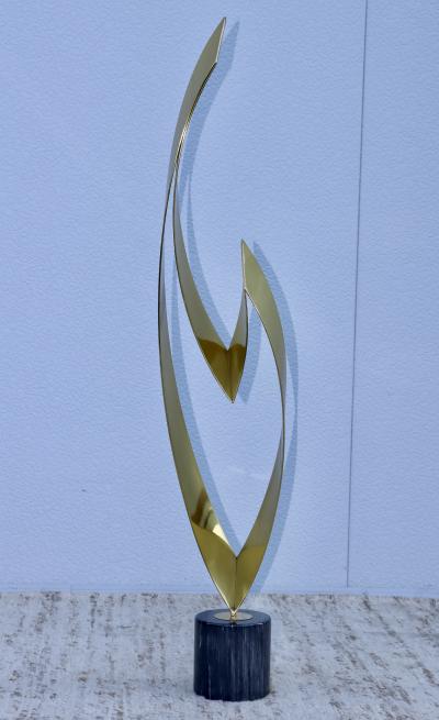 Curtis Jer 1987 Curtis Jere Eternal Flame Brass Floor Sculpture