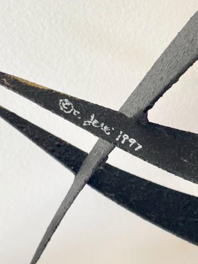 Curtis Jer Abstract Black Metal Wall Sculpture by Curtis Jere Flight 1997