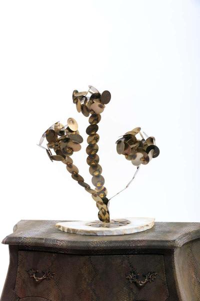 Curtis Jer Abstract Raindrop Tree Sculpture by D Berger circa 1970 in Brutalist Style